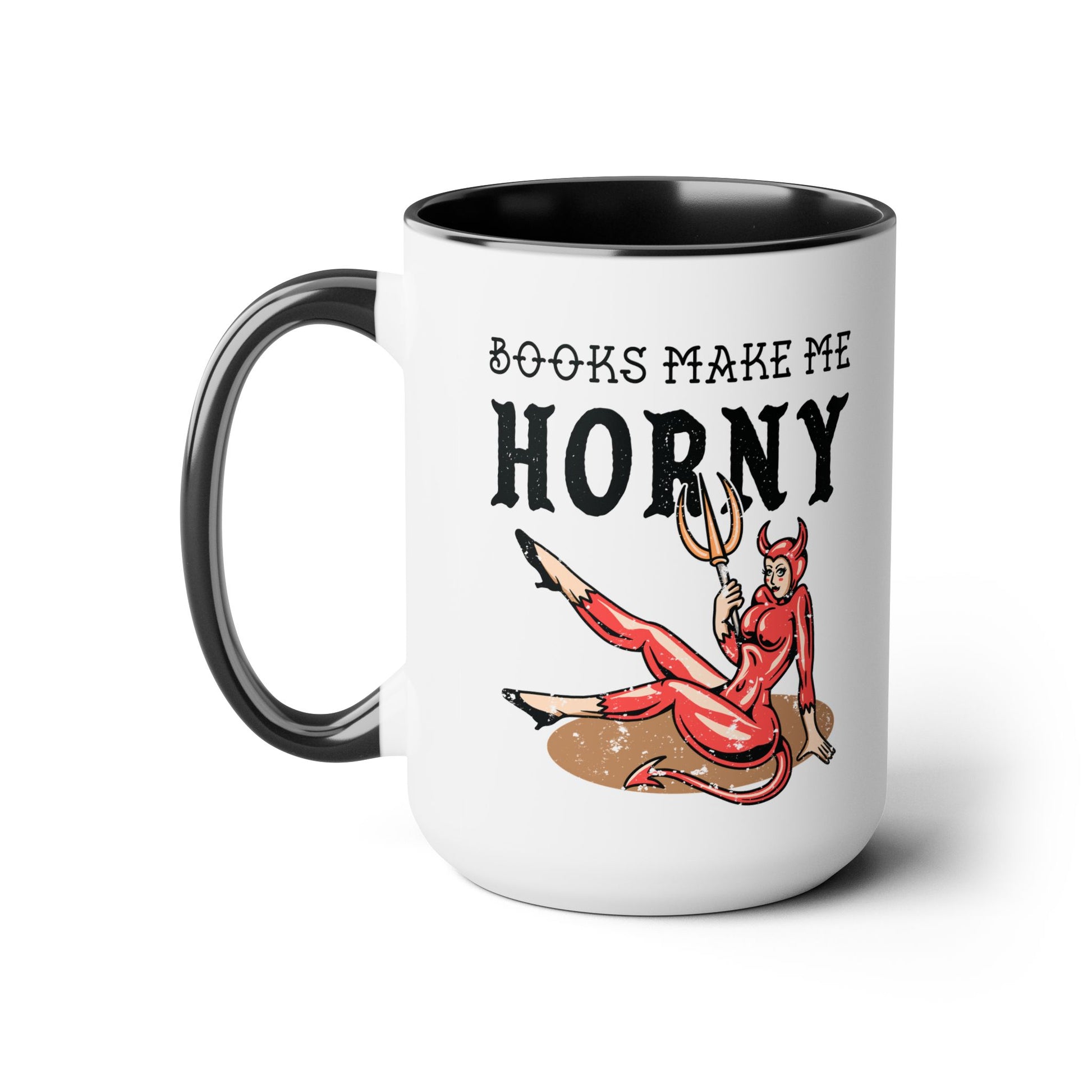 Books Make Me Horny Devil Girl Mug