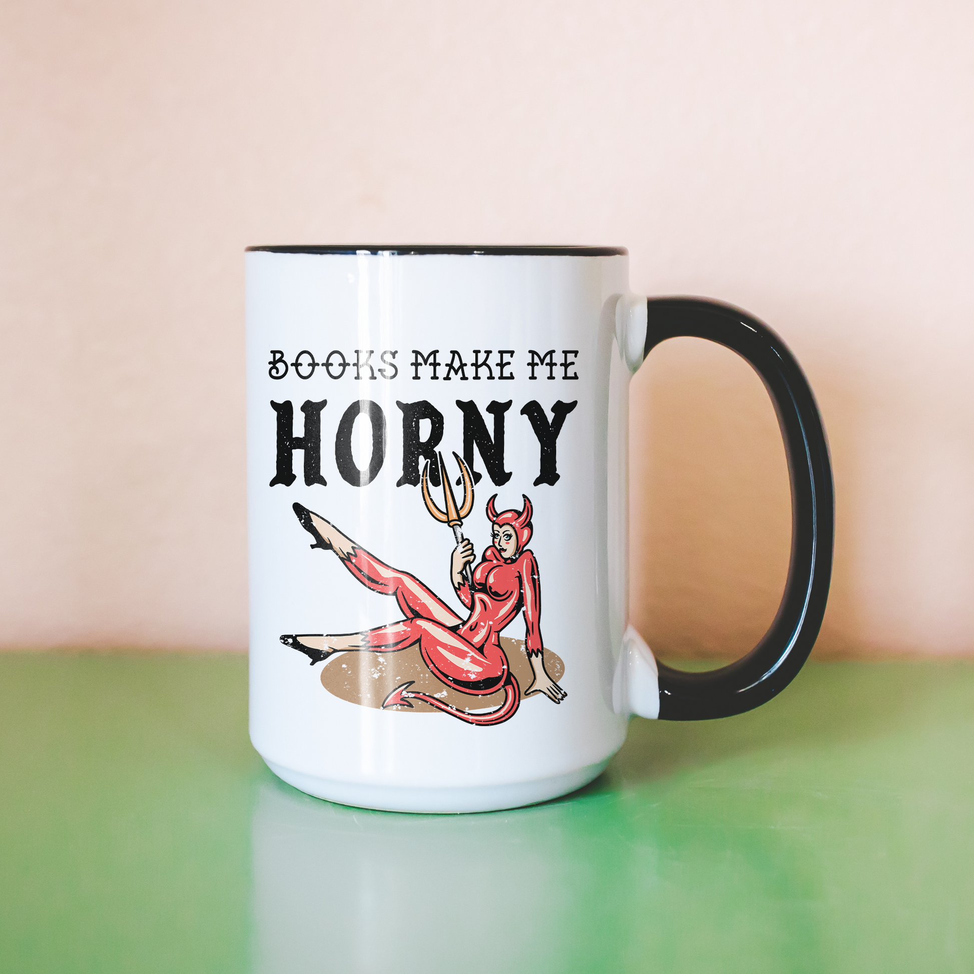 Books Make Me Horny Devil Girl Mug