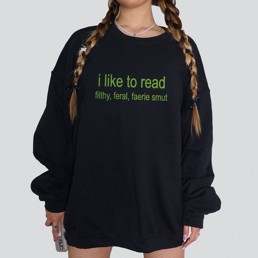 i like to read Crewneck