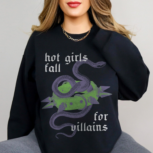 Hot Girls Love Villains Crewneck - Green