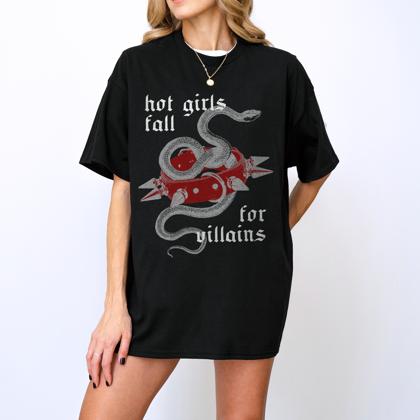 Hot Girls Love Villains Tee - Red