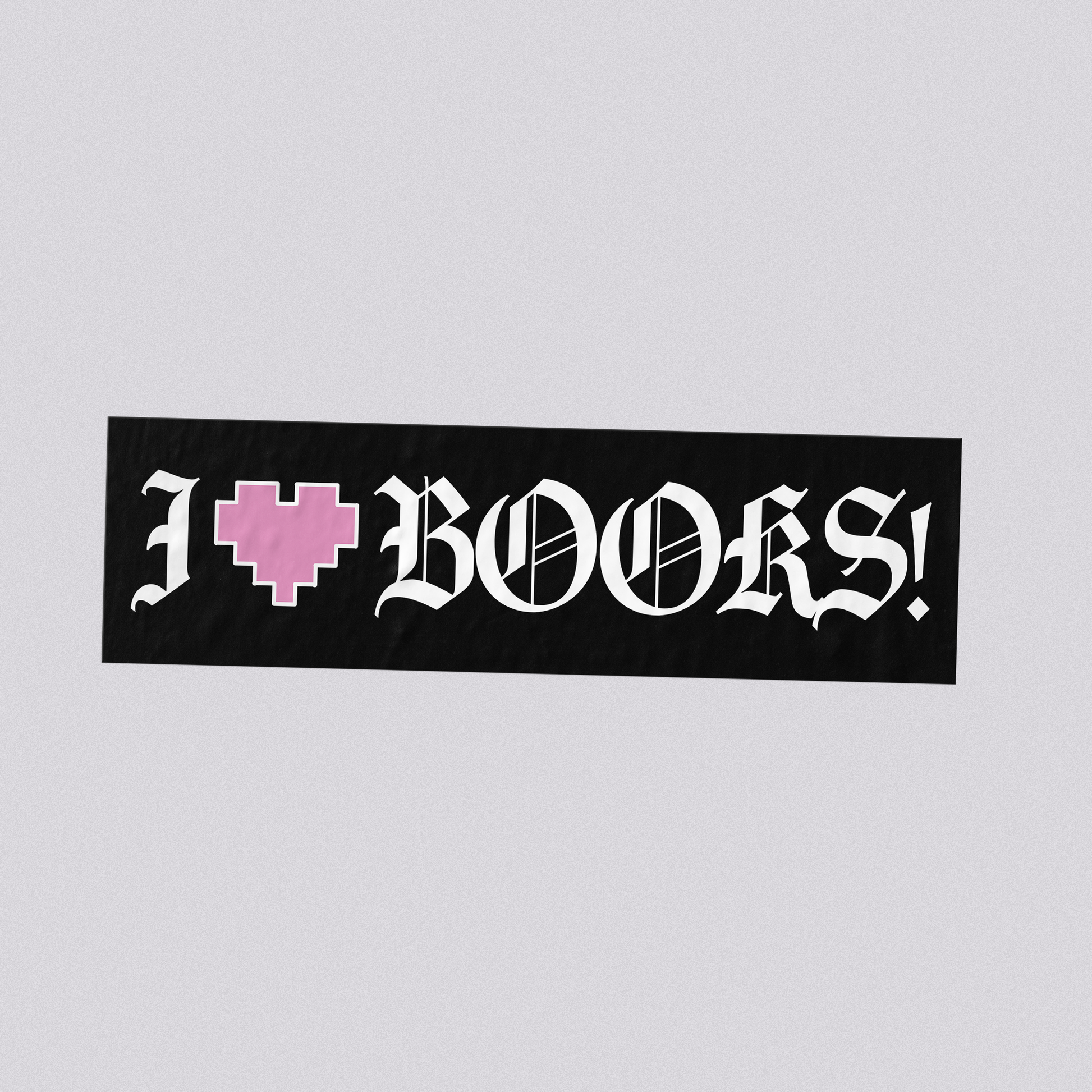 I Love Books Bumper Sticker (Pixel Heart)