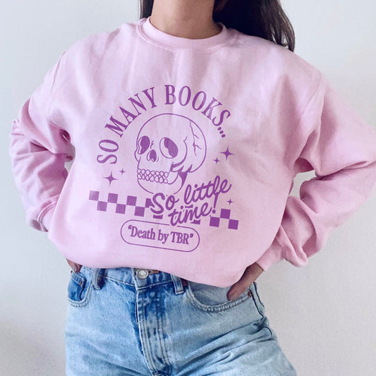 Pastel So Many Books So Little Time Crewneck
